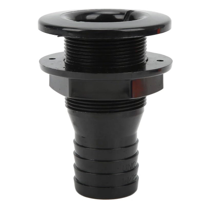 12 Pcs Multi Size Boat Thru Hull Connector ABS Plastic Straight Drain Outlet 1 2in Black - Image 2