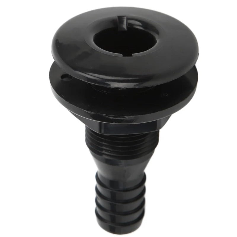 12 Pcs Multi Size Boat Thru Hull Connector ABS Plastic Straight Drain Outlet 1 2in Black - Image 4