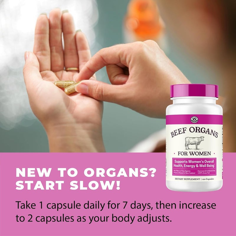 Left Coast Performance Beef Organ Supplement for Women  Beef Liver Kidney Heart and Uterus Tissue Supports Womens Overall Energy and Health  Pasture Raised in New Zealand  No Fillers or Flow Agents  120 Capsules - Image 3