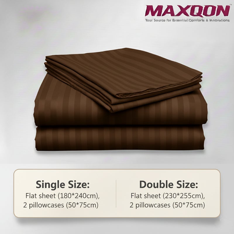 ماكسكون طقم ملاية سرير مايكروفايبر فاخر مكوّن من 3 قطع – ملاية مسطحة مقاس (180×240 سم) مع 2 كيس وسادة (50×75 سم) – ناعم جداً، قابل للتنفس، ومقاوم للتجاعيد – مناسب لأسرة السنجل والتوين – مثالي للاستخدام المنزلي والفندقي - Image 3