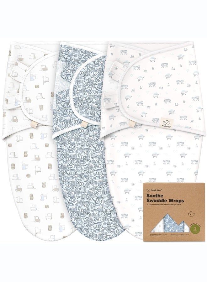 KeaBabies Soothe Swaddle Wraps 3 Pack, Muslin Baby Blanket, Butterflies - Image 1
