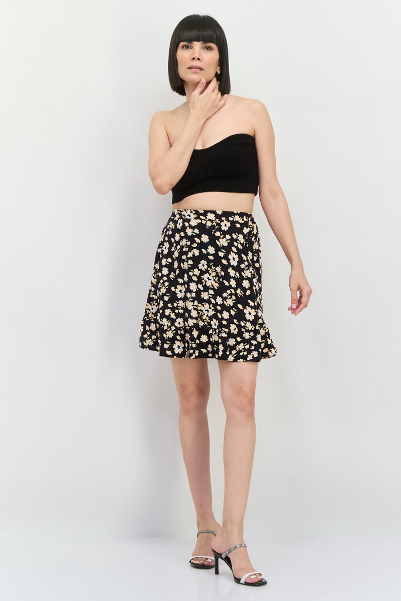 Vila Women Floral A-Line Skirt, Multicolor - Image 4