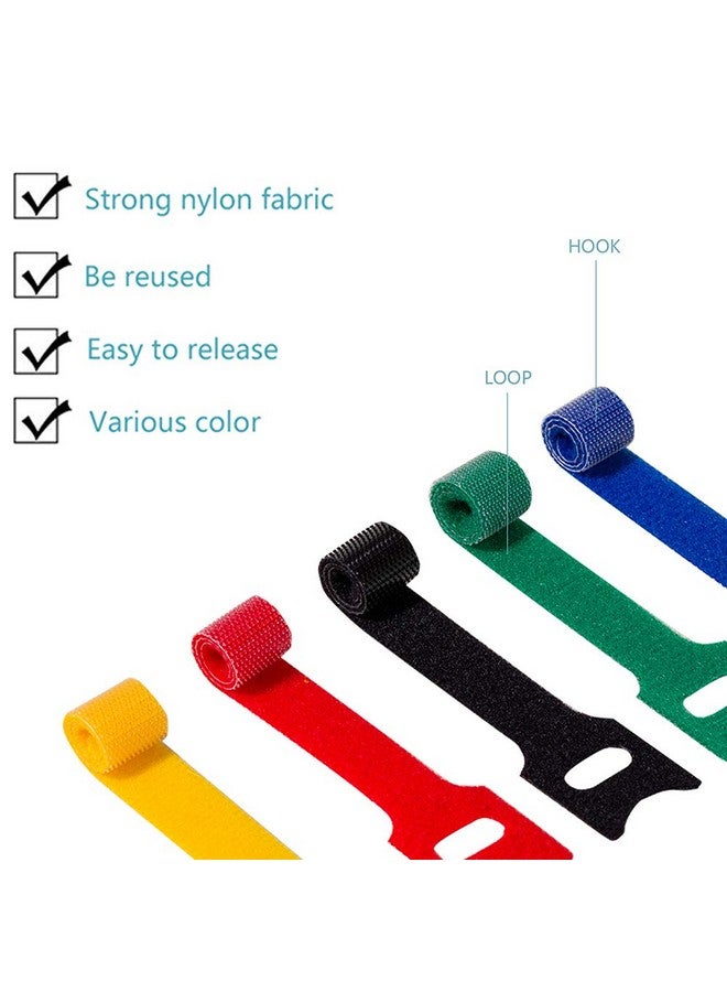 BALABALA 100 PCS 6 inch Reusable Fastening Cable Ties Cords Management Cable Organizer Cord Wrap Multi-Color - Image 3