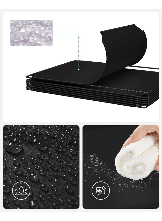 SONGMICS وحدة تخزين 16 مكعب من سونغميكس، رف أحذية، نظام رفوف قابل للتخصيص، مكعبات قابلة للتكديس، رف بلاستيك PP، خزانة، فاصل خزانة، لغرفة النوم، المكتب، 31 × 153 × 153 سم، أسود - Image 5