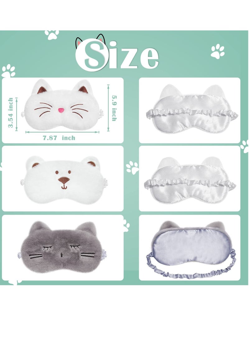 SOLARAE 3 Pack Sleeping Eye Mask, Animal Design Soft Masks, Soft Funny Eye Blindfold, Adjustable and Elastic Eye Mask, Suitable for Women Men Kids - Image 2