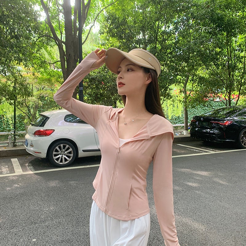Generic 2024 Summer UV Protection Breathable Skin Coat hooded ice fog powder