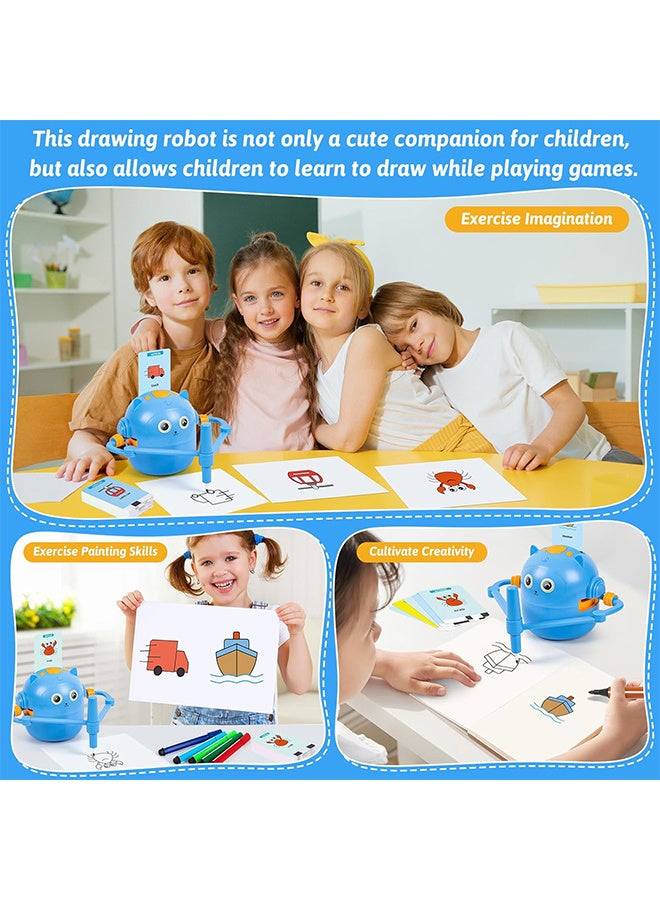 جُودِيَّة روبوت رسم للأطفال، لعبة روبوت الرسم مع 100 بطاقة كلمات و16 قلم ألوان، روبوت رسم تعليمي قابل لإعادة الشحن للبنات والأولاد من عمر 3 سنوات فما فوق - Image 3