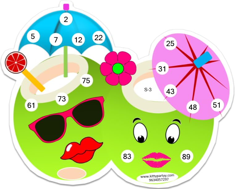 Kitty Partyy تذكرة تامبولا على شكل جوز الهند من كيتى بارتى، 200 تذكرة تامبولا لألعاب العائلة والحفلات الممتعة - Image 5