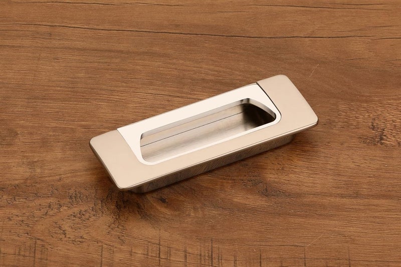 HARMONUS HARMONUS Satin CP Wardrobe Drawer Conceal and Concealed Sliding Handle and Concealed Door Pull Handle Handle 96 MM 2 PC - Image 1