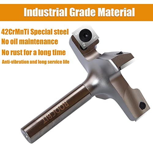 ROOCBIT CNC Spoilboard Surfacing Router Bit, 1/2" Shank 3" Cutting Diameter, Carbide Insert Slab Flattening Router Bit Planing Bit Wood Planer Bit Woodworking Tools Comes with 10PCS Blades - Image 2