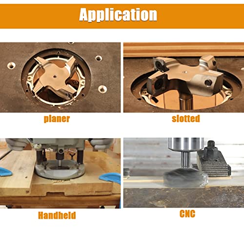 ROOCBIT CNC Spoilboard Surfacing Router Bit, 1/2" Shank 3" Cutting Diameter, Carbide Insert Slab Flattening Router Bit Planing Bit Wood Planer Bit Woodworking Tools Comes with 10PCS Blades - Image 3