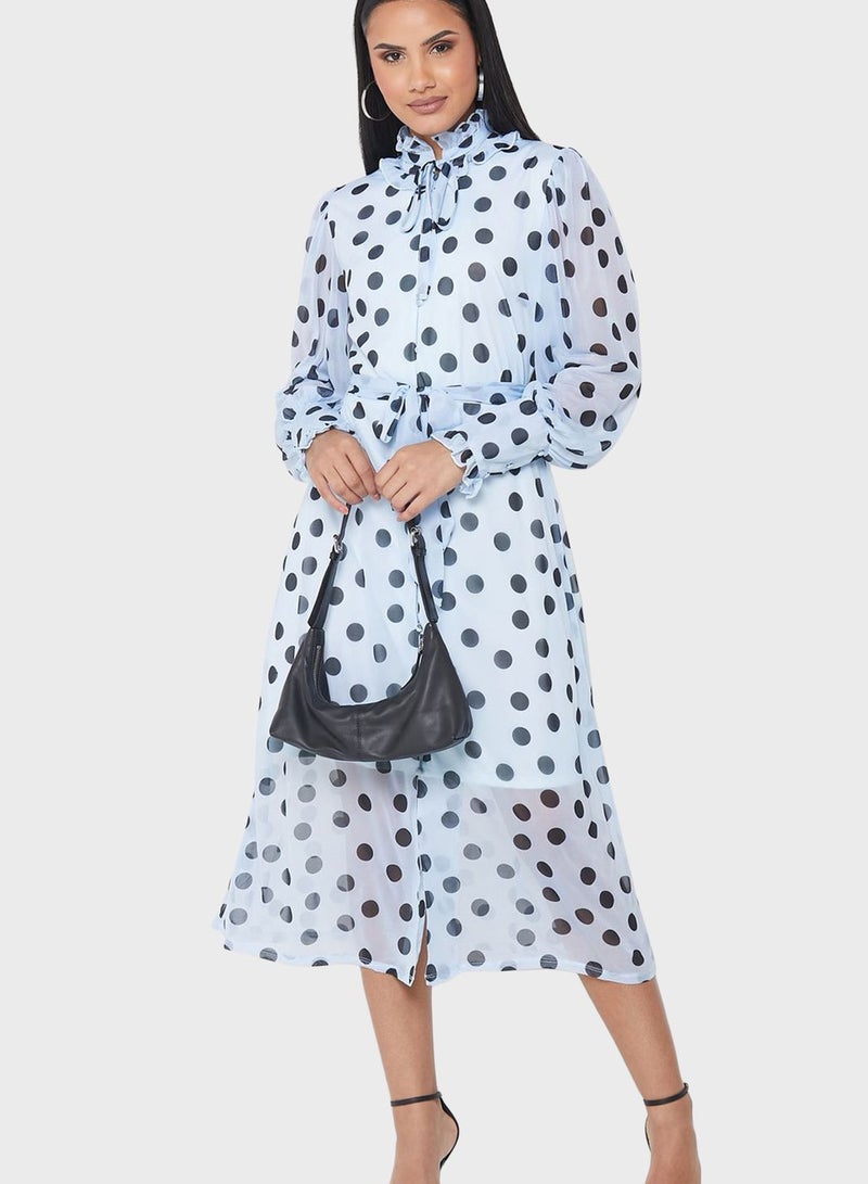 SIVVI for HANIYA Polka Dot Midi Dress  - Image 1