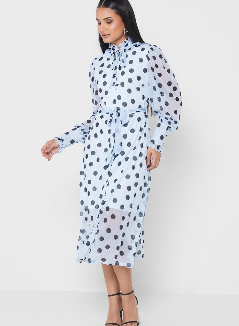 SIVVI for HANIYA Polka Dot Midi Dress  - Image 4