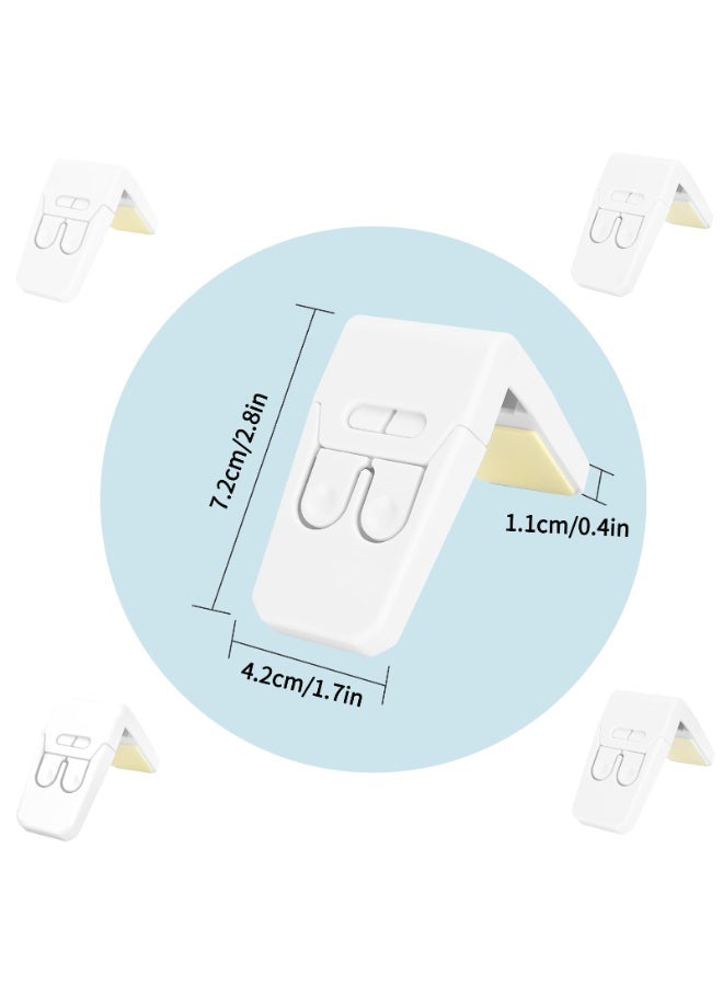Mr. Penda 8 Pack Safe Drawer Locks, Baby Proofing Angle Type Drawer Lock, Child Safety Locks for Cabinets, Dual button Baby Proofing Corner Locks with Strong, Adhesive for Cabinet (White) - Image 2