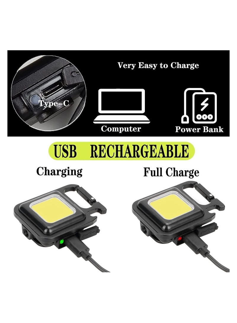 Mini Flashlight, 800Lumens COB Bright Rechargeable Keychain Flashlights,  - Image 4