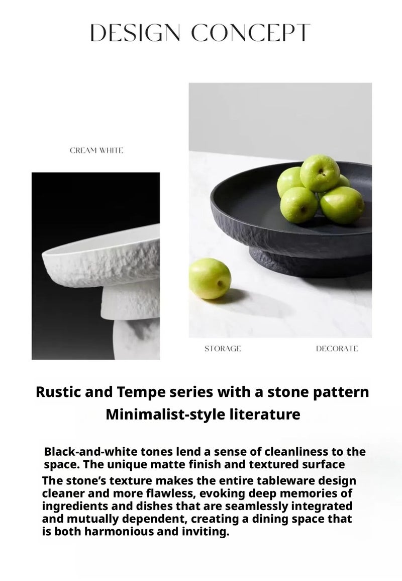 Black Ceramic Fruit Bowl - Image 4