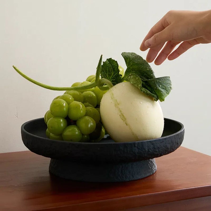 Black Ceramic Fruit Bowl - Image 2