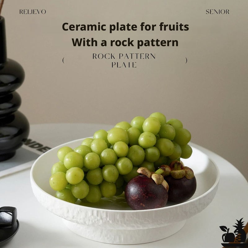 Black Ceramic Fruit Bowl - Image 3