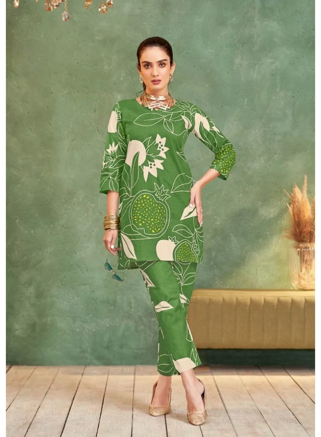 أميا DESIGNER-COTTON-PRINTED-INDO-WESTERN-COORD-SET