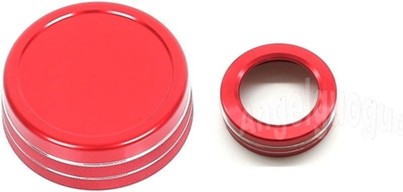 QASULER Car Multimedia Control Knob Cover - Red - Image 1