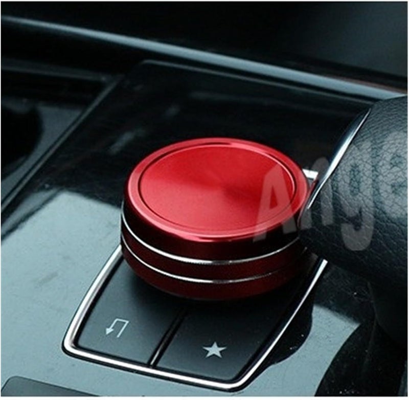 QASULER Car Multimedia Control Knob Cover - Red - Image 3