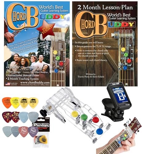 ChordBuddy Chord Buddy Guitar Learning System with True Tune Chromatic Tuner & Picks Package - Play Guitar Today with this Shark Tank ChordBuddy Product - Image 1