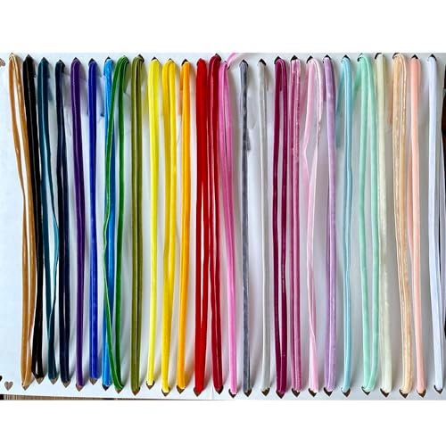 Chenkou Craft 30 Yards 1/8" (3mm) Velvet Ribbon Total 30 Colors Assorted Lots Bulk (Multicolored, 1/8"(3mm)) - Image 2