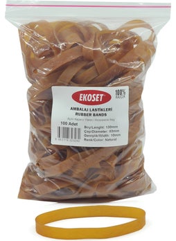 Ekoset Extra Thick Wide Rubber Packaging Case Rubber 130 x 10 mm 100 PACKS  - Image 1