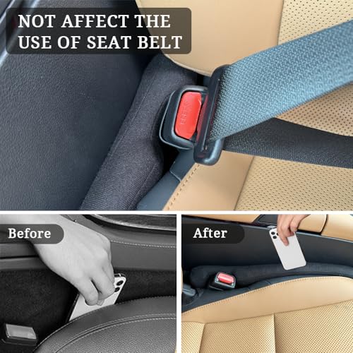 YLXGT Car Seat Gap Filler Universal for Car SUV Truck Accessories Seat Gap Blocker Fit Organizer Fill The Gap Between Seat and Console Stop Things from Dropping Pack of 2 Black - Image 4
