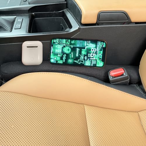 YLXGT Car Seat Gap Filler Universal for Car SUV Truck Accessories Seat Gap Blocker Fit Organizer Fill The Gap Between Seat and Console Stop Things from Dropping Pack of 2 Black - Image 2