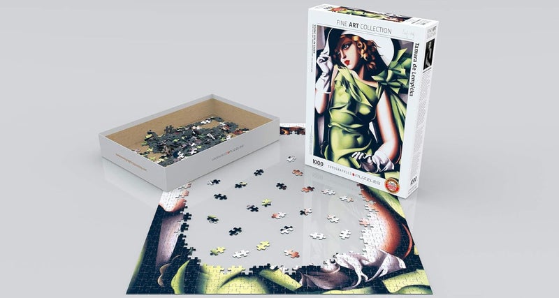 Eurographics 1000-Piece Jigsaw Puzzle - Young Girl in Green by Tamara de Lempicka - Image 3