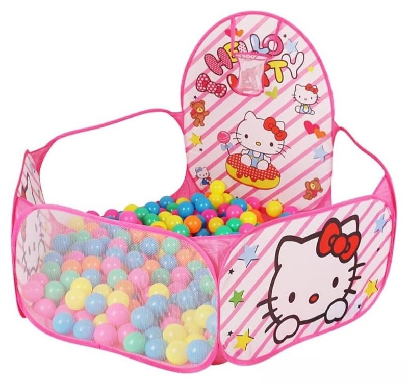 Hello Kitty Open House for Kids with Small Basket, Pink (Balls Not Included) (120 x 105 x 35 cm) - Image 1