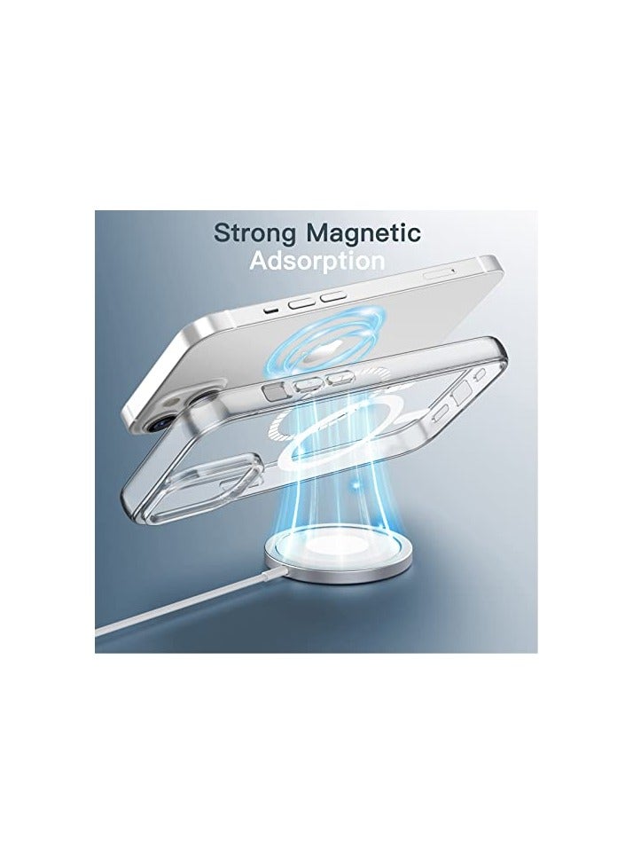 JETech Magnetic Case for iPhone 14 Plus 6.7-inch Compatible with MagSafe Wireless Charging, Shockproof Phone Bumper Cover, Anti-Scratch Clear Back (Clear) - Image 3