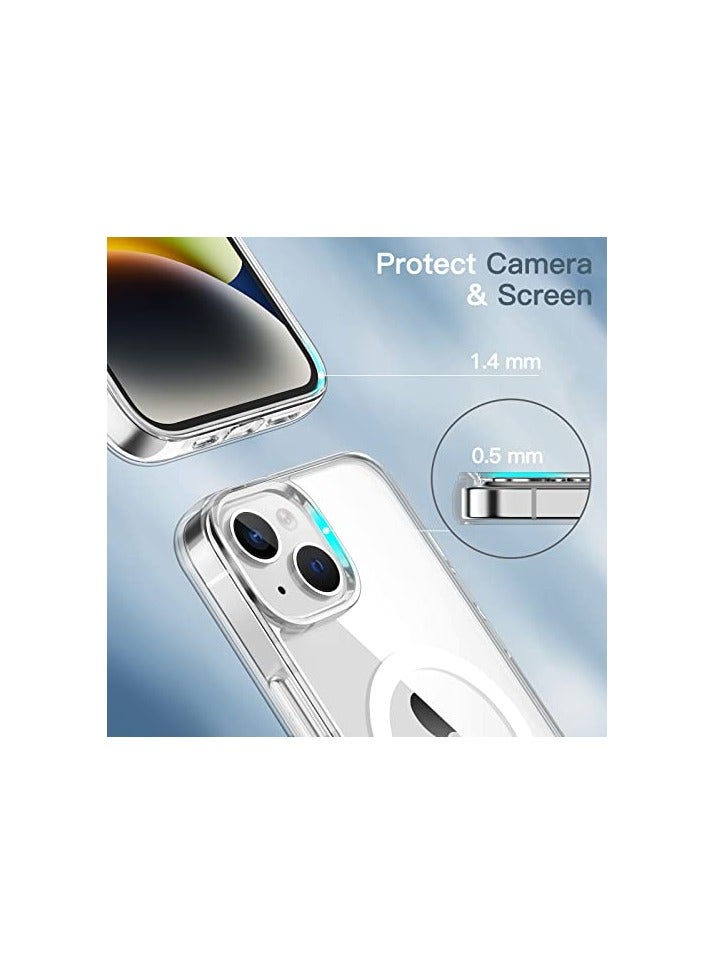 JETech Magnetic Case for iPhone 14 Plus 6.7-inch Compatible with MagSafe Wireless Charging, Shockproof Phone Bumper Cover, Anti-Scratch Clear Back (Clear) - Image 5