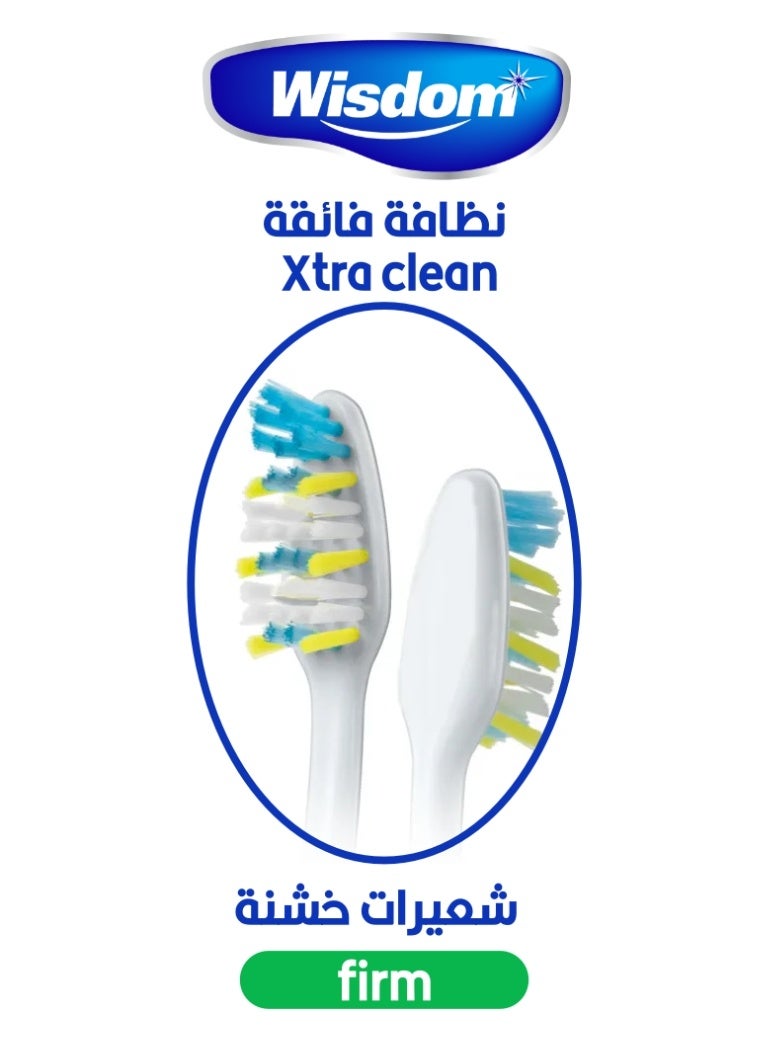 WISDOM Extra Clean Firm Toothbrush Value Pack of 2 Brushes - Image 3