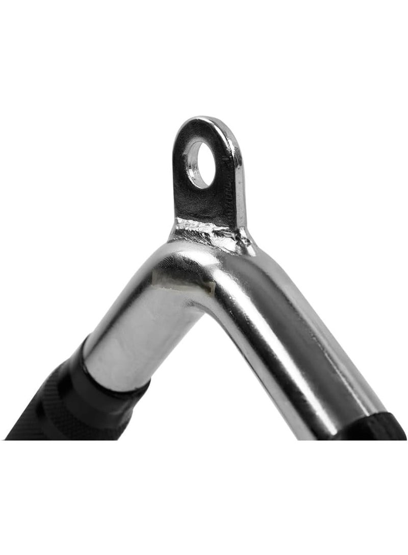 Generic Angled Triceps Training Bar Multi-Purpose Fitness Cable Attachment | Curly Pulldown Bars | Triceps Press | Gym Accessories with Rubber Handle | V Shape  - Image 2