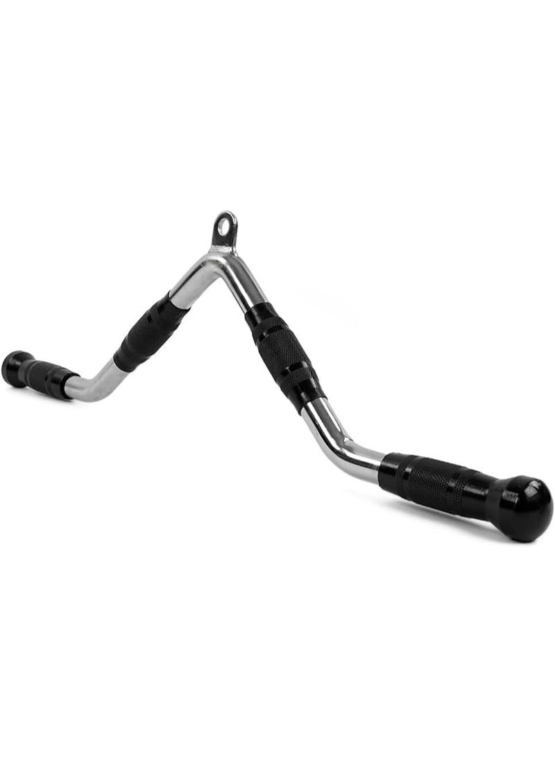 Generic Angled Triceps Training Bar Multi-Purpose Fitness Cable Attachment | Curly Pulldown Bars | Triceps Press | Gym Accessories with Rubber Handle | V Shape  - Image 1