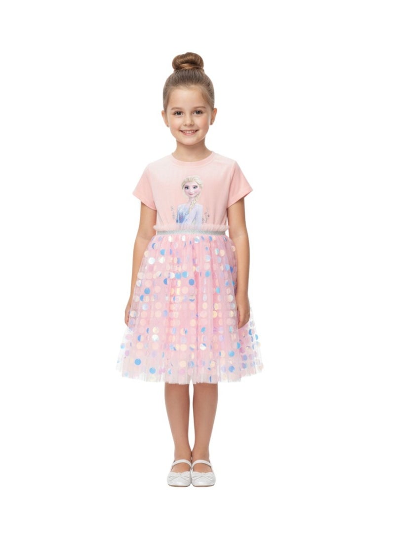 D'Daniela Glitter Dress Shrimp Pink - Image 1
