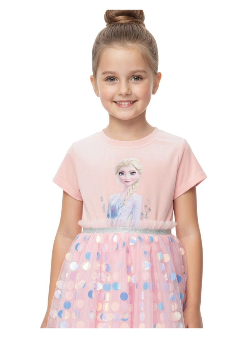 D'Daniela Glitter Dress Shrimp Pink - Image 2