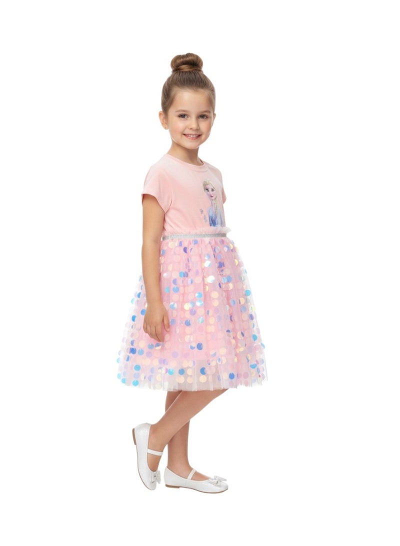 D'Daniela Glitter Dress Shrimp Pink - Image 3