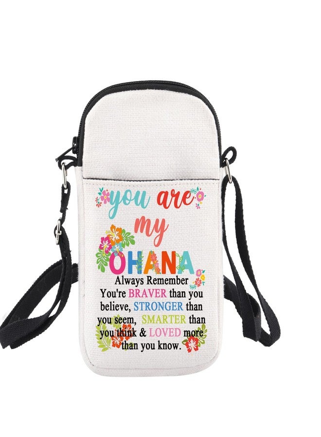 BNQL Ohana Gifts You're My Ohanas Crossbody Bag Ohana Family Gifts Inspirational Hawaiian Hibiscus Flower Bag - Image 1