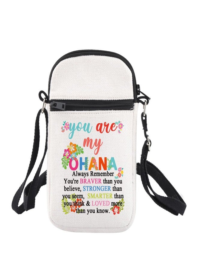 BNQL Ohana Gifts You're My Ohanas Crossbody Bag Ohana Family Gifts Inspirational Hawaiian Hibiscus Flower Bag - Image 5