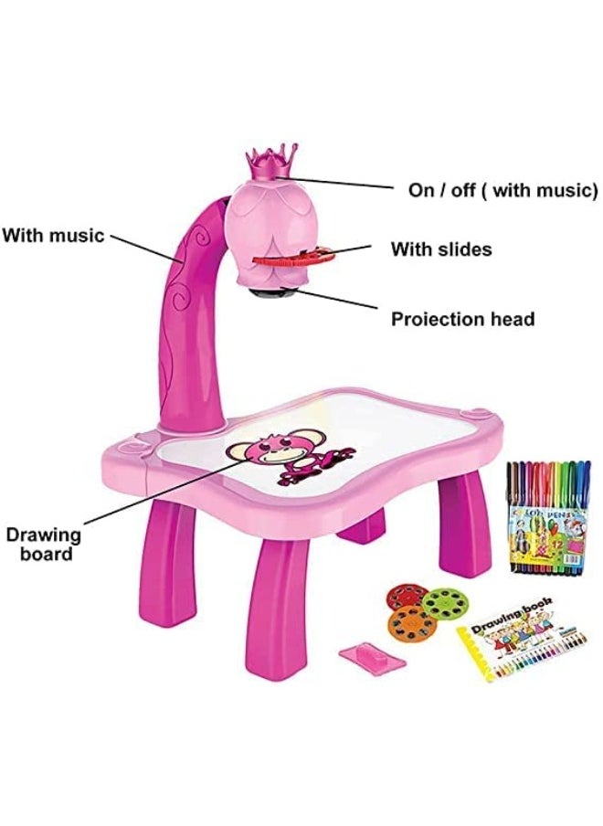 TOY GARDEN - Drawing Projector for Kids - Smart Projection Painting Set with Lights & Music | Educational Learning Toy | Pink - Image 1