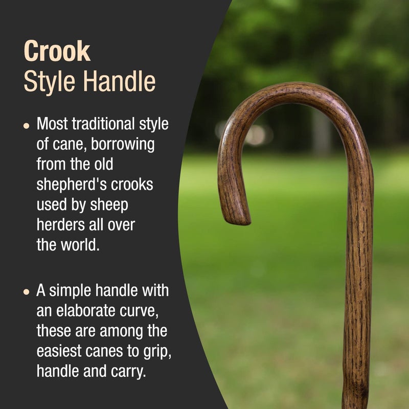 Brazos Handcrafted Wood Walking Cane, Twisted Oak, Crook Style Handle, for Men & Women, Made in the USA, Brown, 37" - Image 4