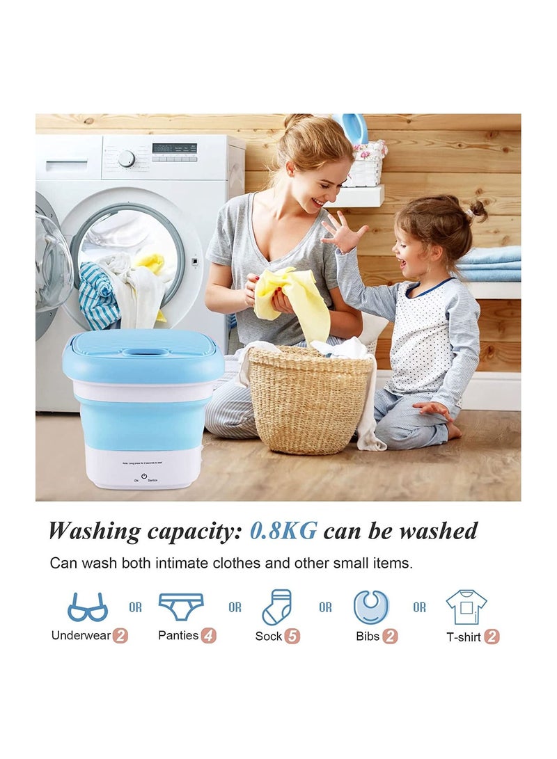 Portable Washing Machine Mini Washer Foldable Small Washer for Underwear Socks Baby Clothes Towels Delicate Items - Image 2