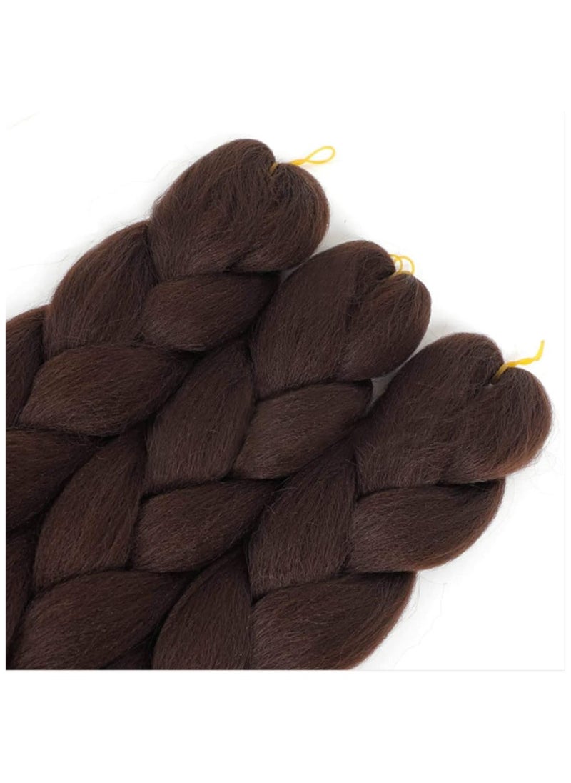 Estelle African braids Hair Extension,Crochet Braiding Hair Extensions Synthetic Braiding Hair High Temperature Synthetic Fiber Yaki Jumbo Braiding Hair (Color4/3 pcs)  - Image 2