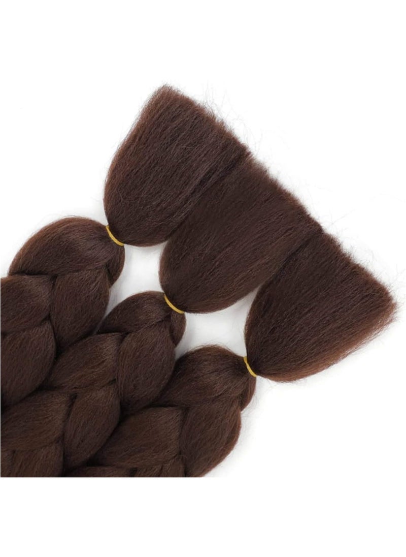 Estelle African braids Hair Extension,Crochet Braiding Hair Extensions Synthetic Braiding Hair High Temperature Synthetic Fiber Yaki Jumbo Braiding Hair (Color4/3 pcs)  - Image 3