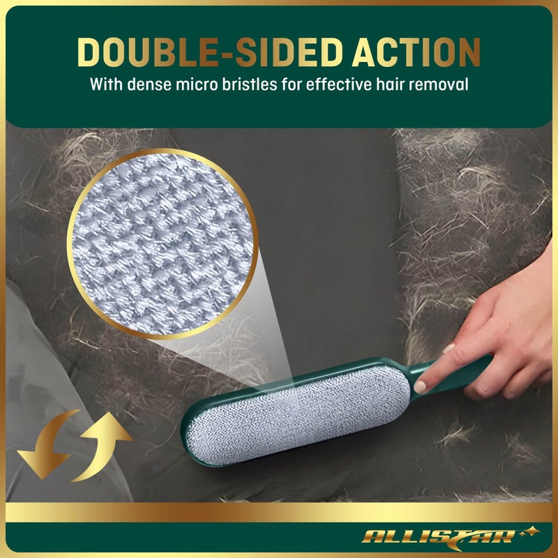 ALLISTAR Pet Hair Remover, Lint Remover, Lint Brush for Clothes, Furniture, Carpets, Car Seats. Cat Hair Remover. Dog Hair Remover Laundry. Double-Sided. Reusable. Self-Cleaning Base. ALLISTAR (Forest Green) - Image 4
