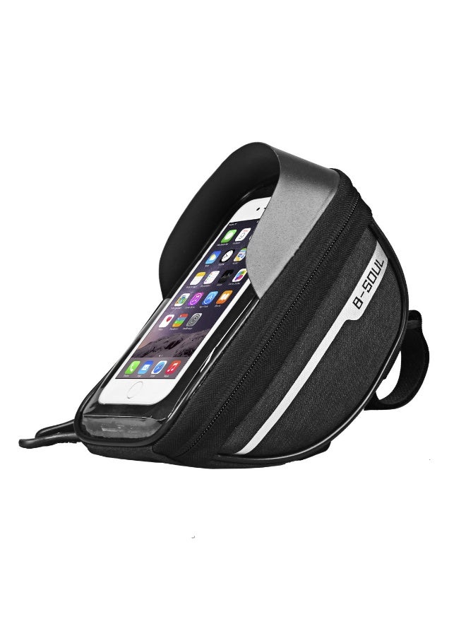 B-SOUL Front-Tube Handlebar Bag — Waterproof, Touchscreen-Compatible Phone & Navigation Pouch for Mountain, Road, and Commuter Bikes - Image 5