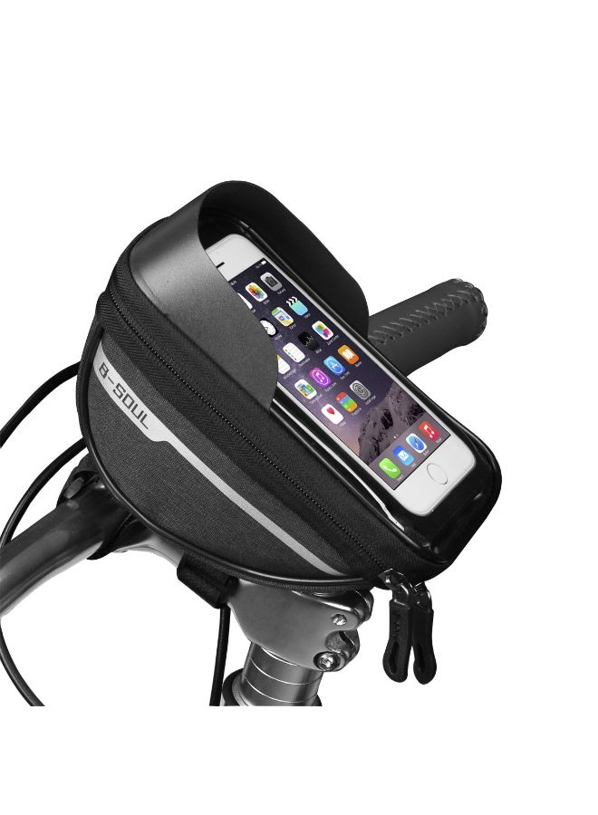 B-SOUL Front-Tube Handlebar Bag — Waterproof, Touchscreen-Compatible Phone & Navigation Pouch for Mountain, Road, and Commuter Bikes - Image 1